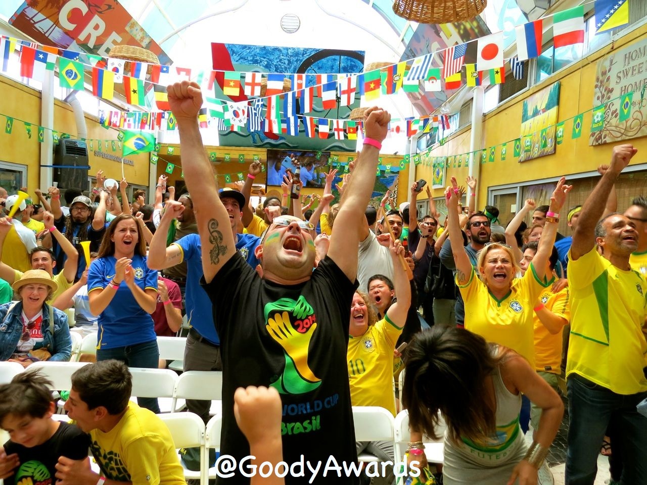 Brazil World Cup Fans cheer Knockout Round in Los Angeles