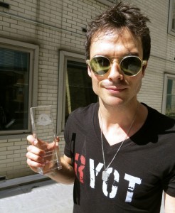 Ian Somerhalder receives one of the first Hero Goody necklaces at Social Good Summit