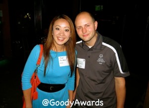 Rumi Kaibara and Brian Szcerbinski (Special Olympics) received Hero Goody Award tags