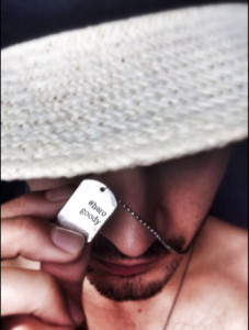 Michael Malarkey receives a Hero Goody Award tag from a fan for inspiring millions thru his music.