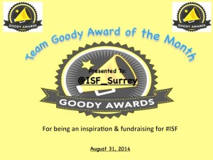 ISF Surrey wins Team Goody Award of the Month for August 2014