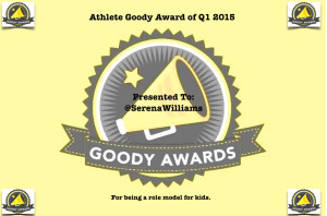 Serena Williams wins Athlete Goody Award Q1 2015