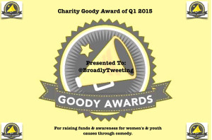 Broadly Tweeting won Charity Goody Award Q1 2015!