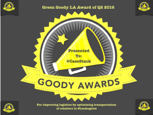 Join us in cheers for @CaseStack for winning #GreenGoodyLA #GoodyAwards Q2 2016 